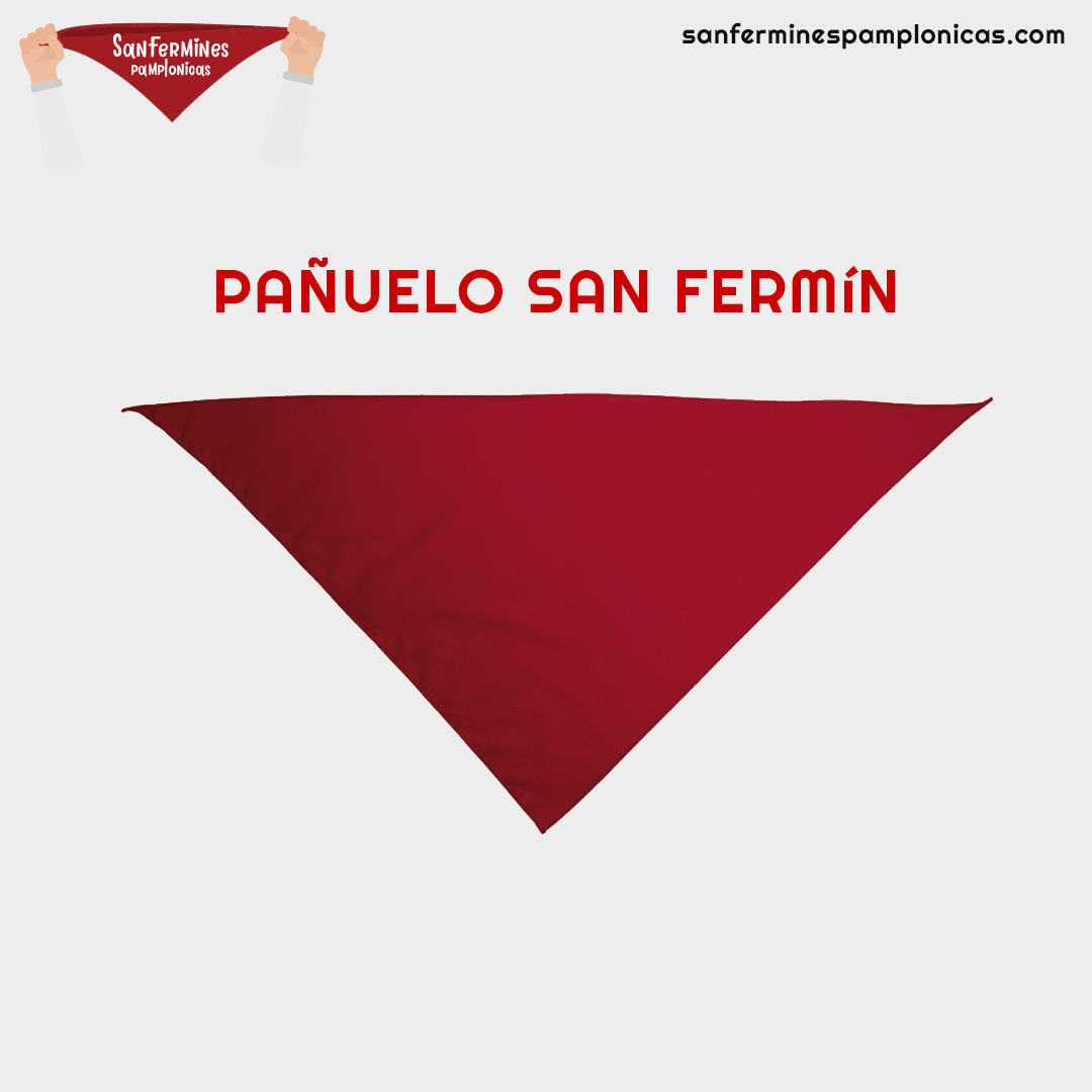 Pañuelo rojo clásico San Fermín para encierro Pamplona
